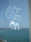 the nice owners let us write on the glass walls