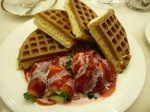 Strawberry cream waffles